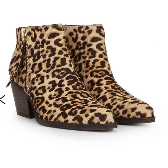 NWT Sam Edelman Walden cheetah print ankle booties with size zipper - Picture 1 of 15